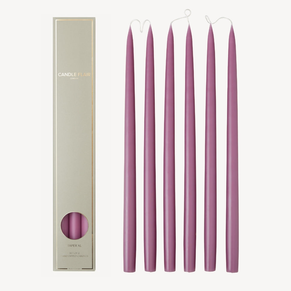 Box of 6 Candles - Taper 45 - Mauve