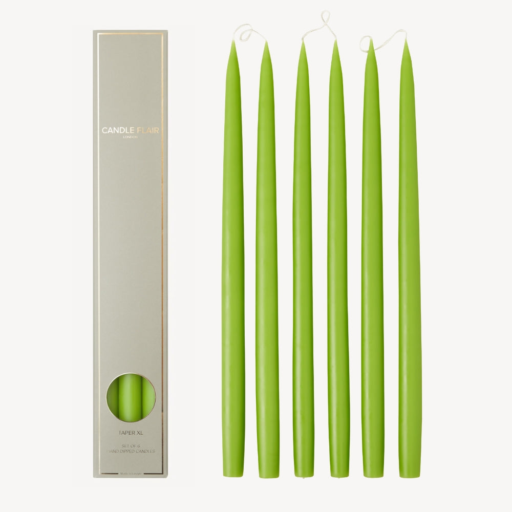 Box of 6 Candles - Taper 45 - Spring Green