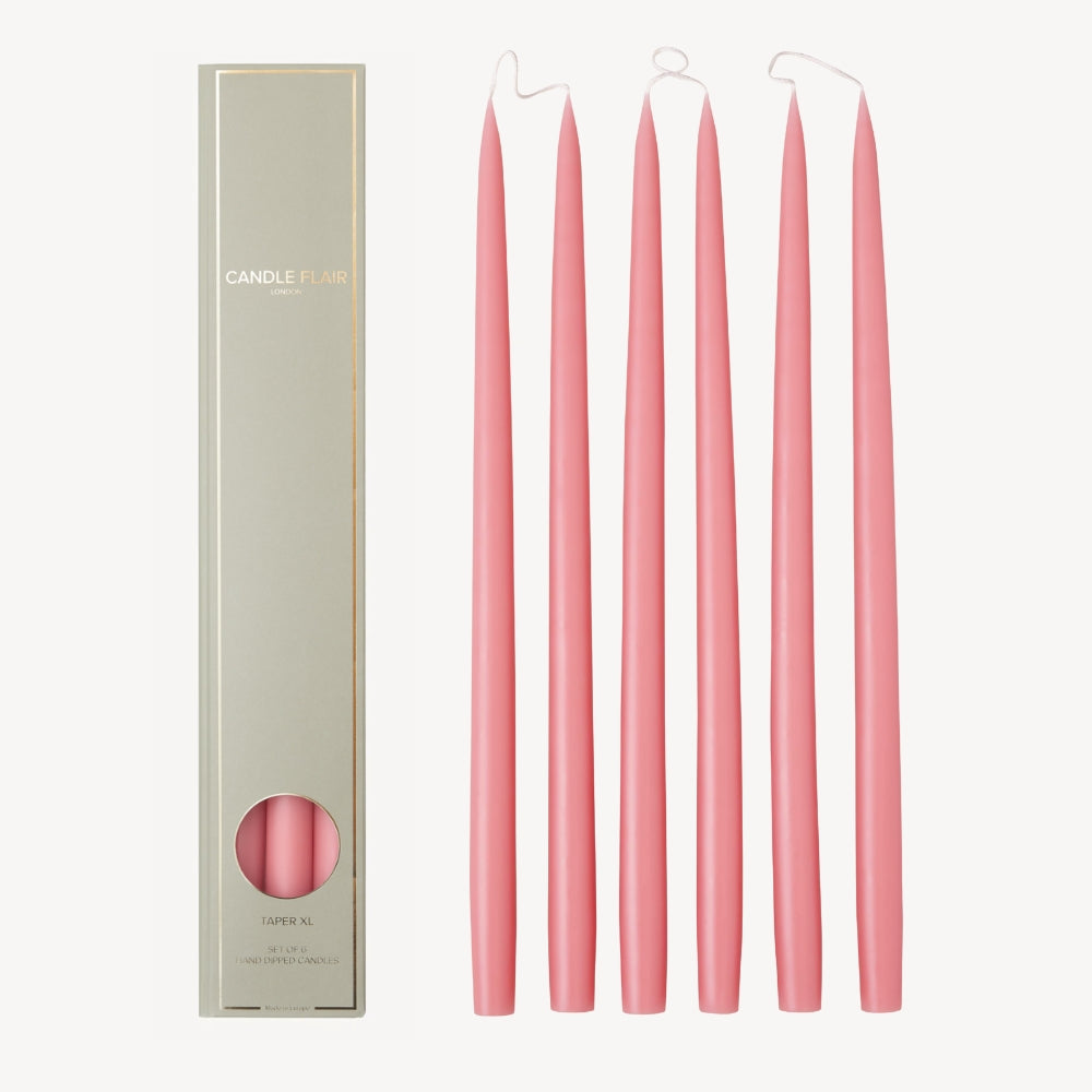 Box of 6 Candles - Taper 45 - Vintage Rose