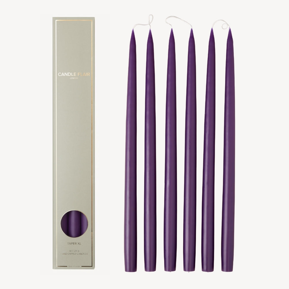 Box of 6 Candles - Taper 45 - Violet