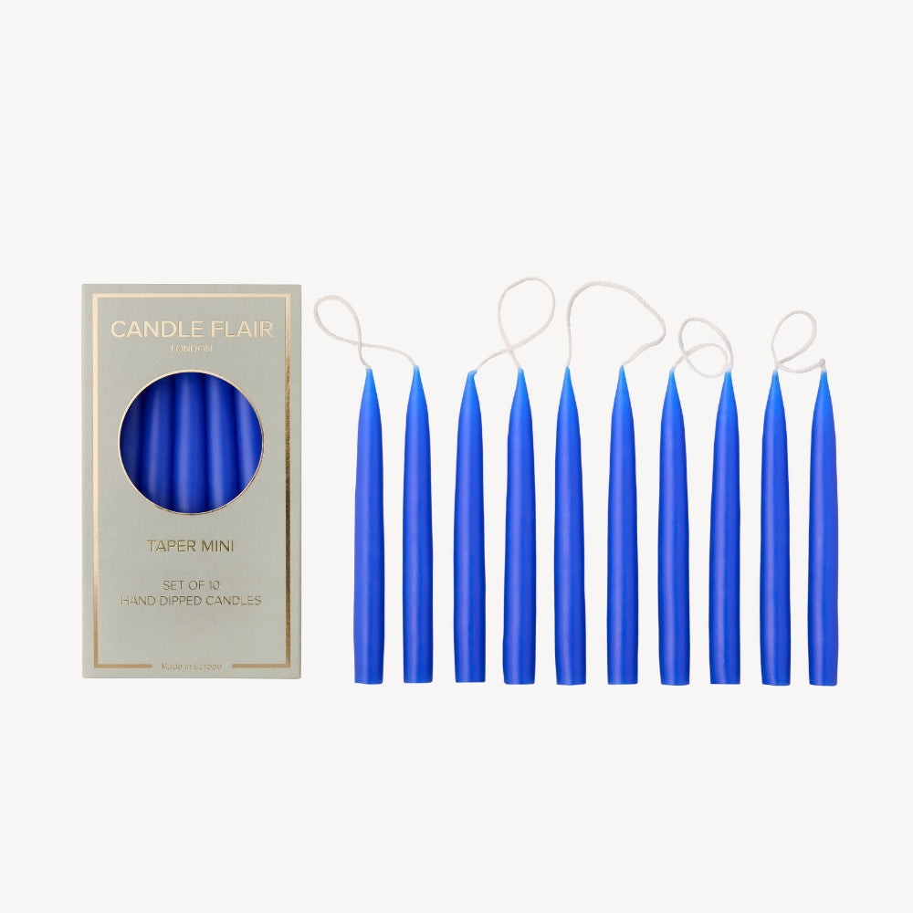 Box of 10 Candles - Taper Mini - Cobalt Blue