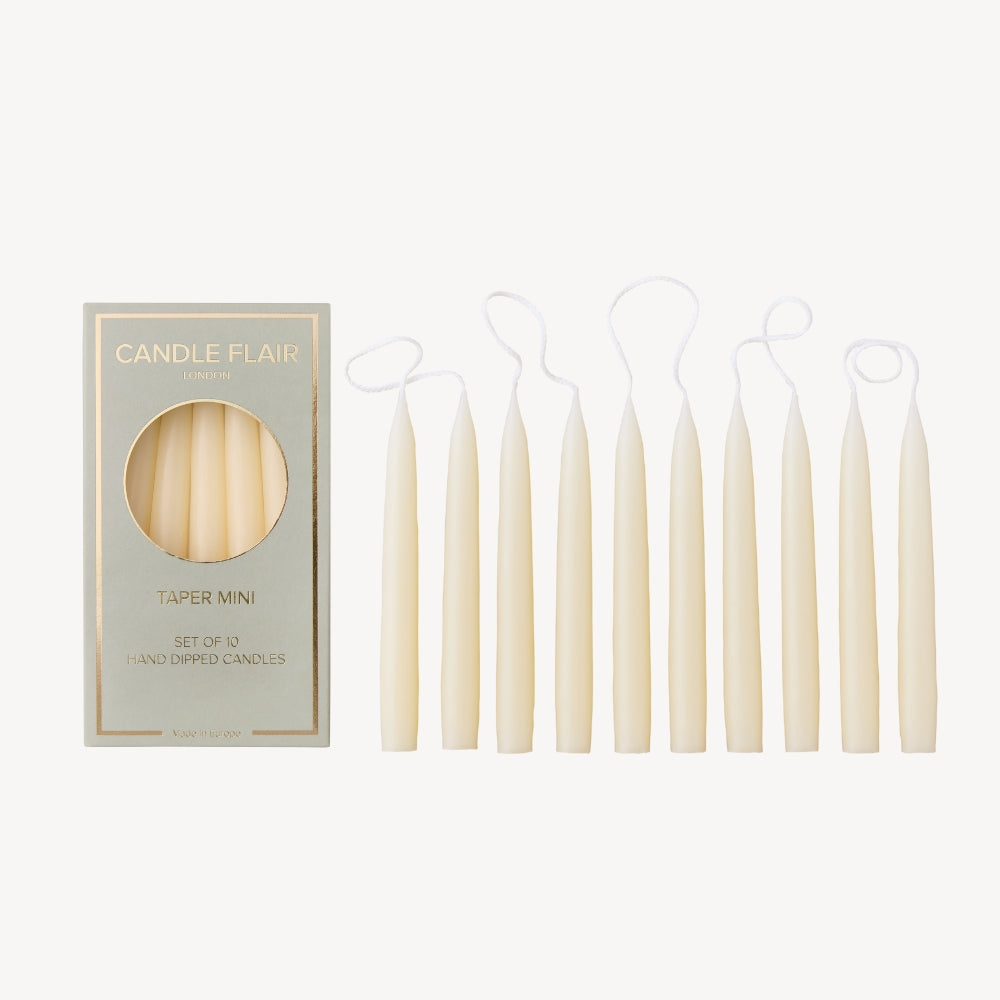 Box of 10 Candles - Taper Mini - Ivory
