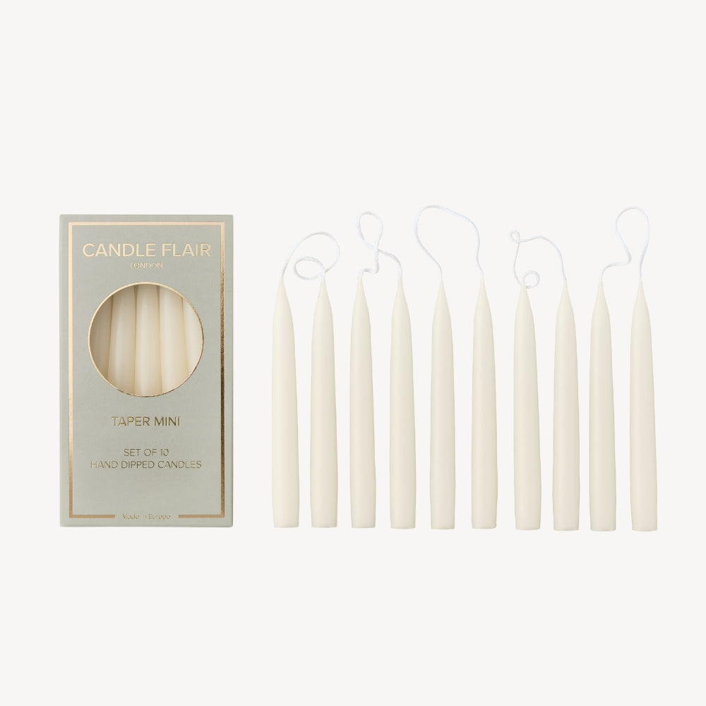 Box of 10 Candles - Taper Mini - Off White