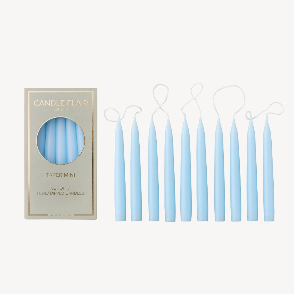 Box of 10 Candles - Taper Mini - Pale Blue