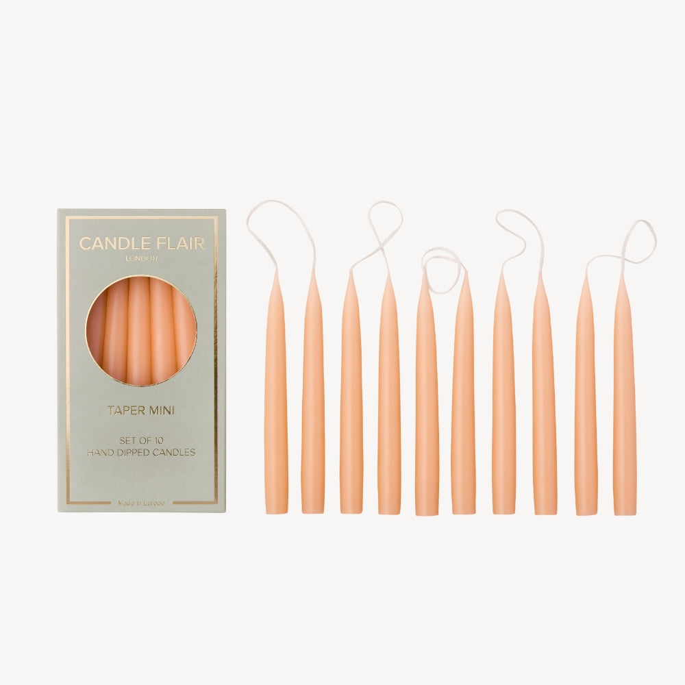 Box of 10 Candles - Taper Mini - Peach