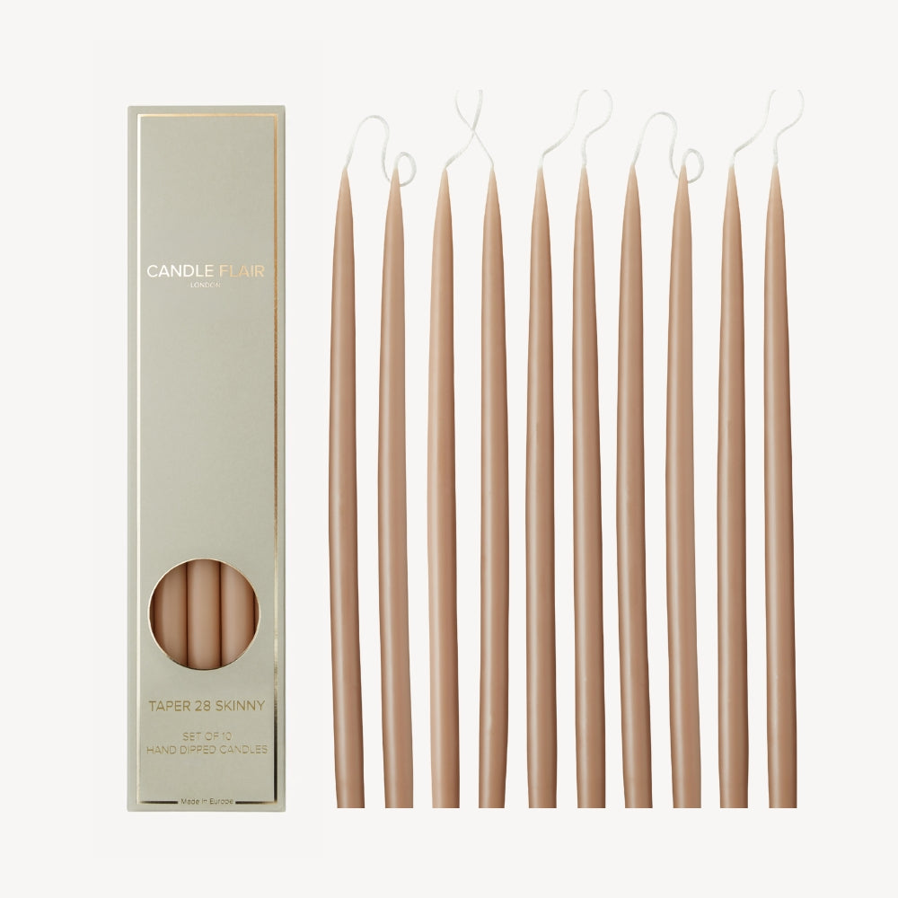 Box of 10 Candles -  28 Skinny - Cappuccino