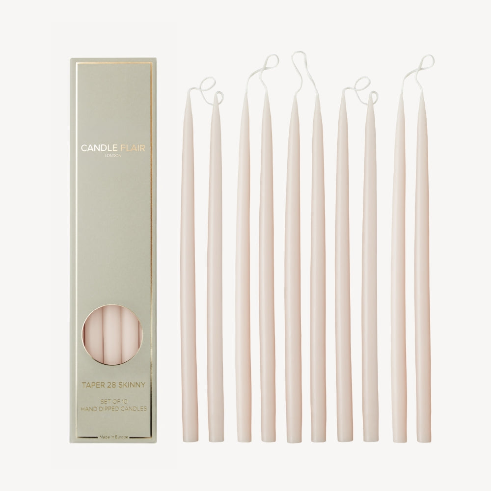 Box of 10 Candles - Taper 28 Skinny - Nude