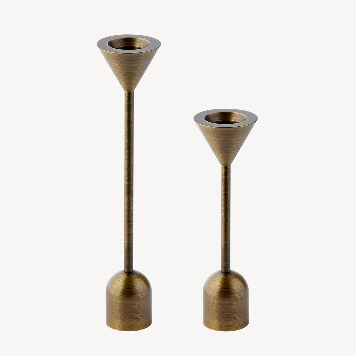 Small Reversible Totem Dinner Candlestick - Antique Brass