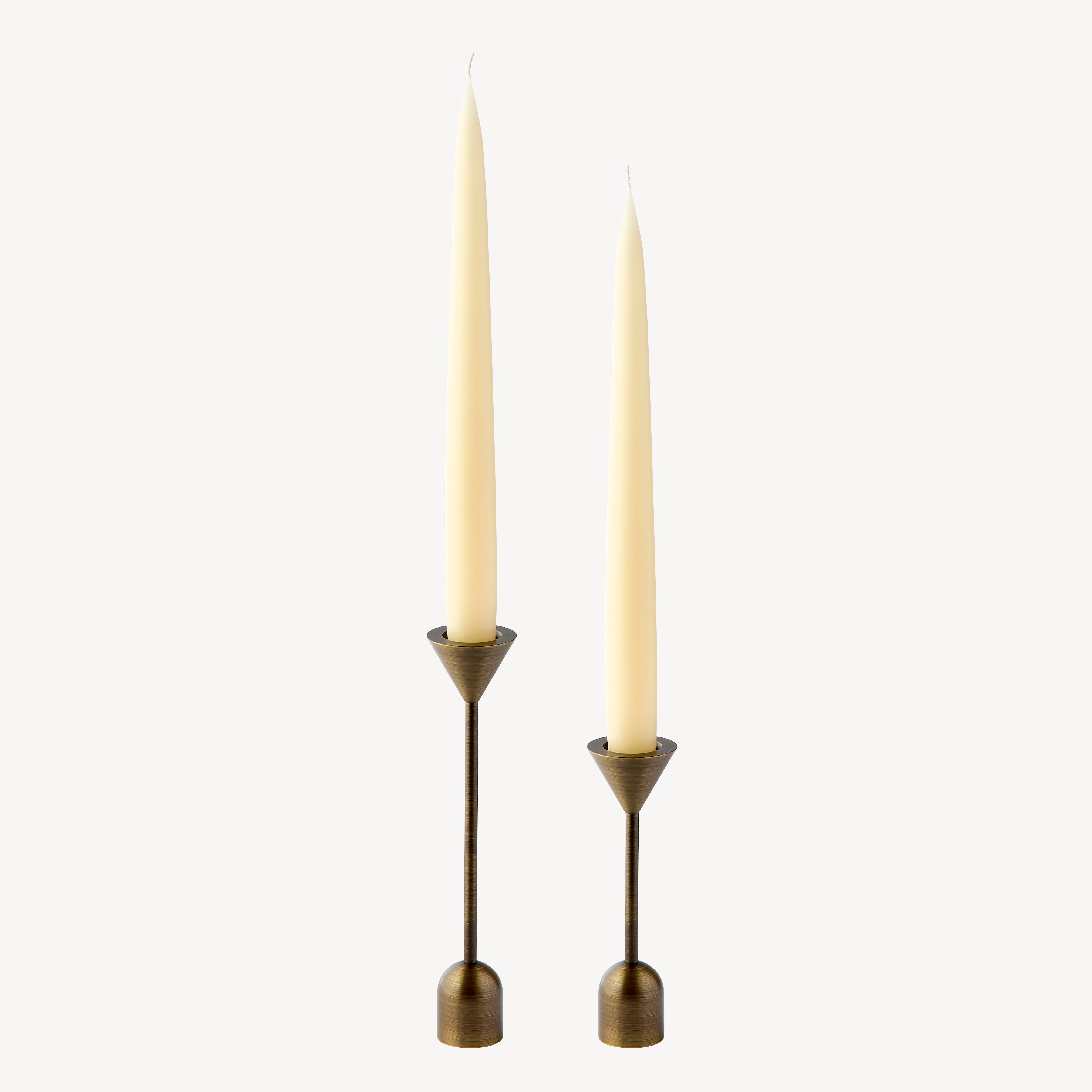 Small Reversible Totem Dinner Candlestick - Antique Brass