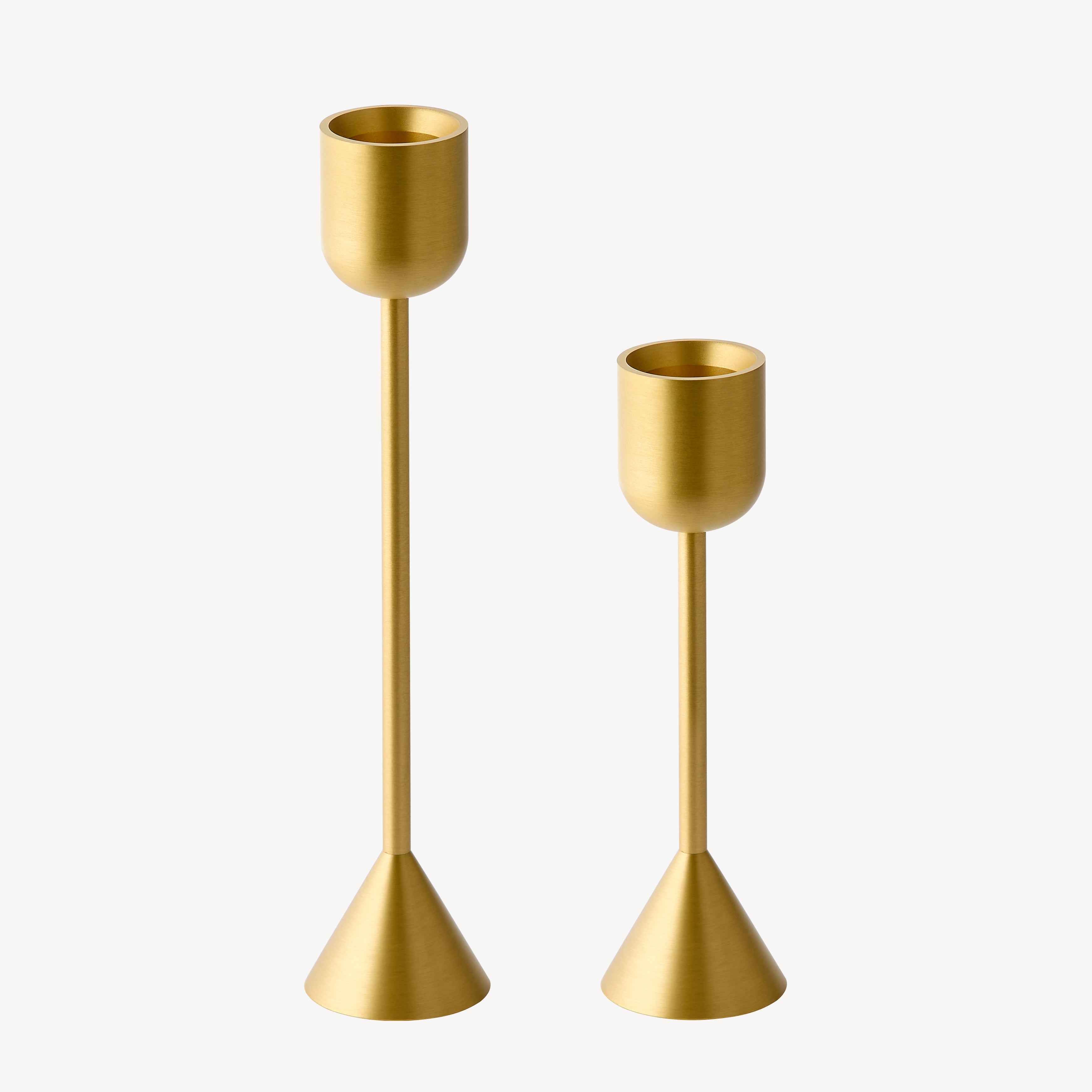 Small Reversible Totem Candlestick - Satin Brass