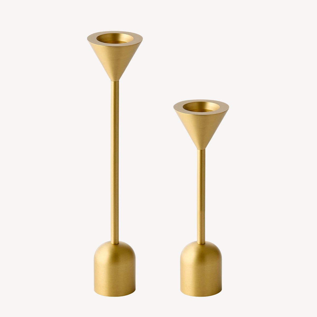 Small Reversible Totem Candlestick - Satin Brass
