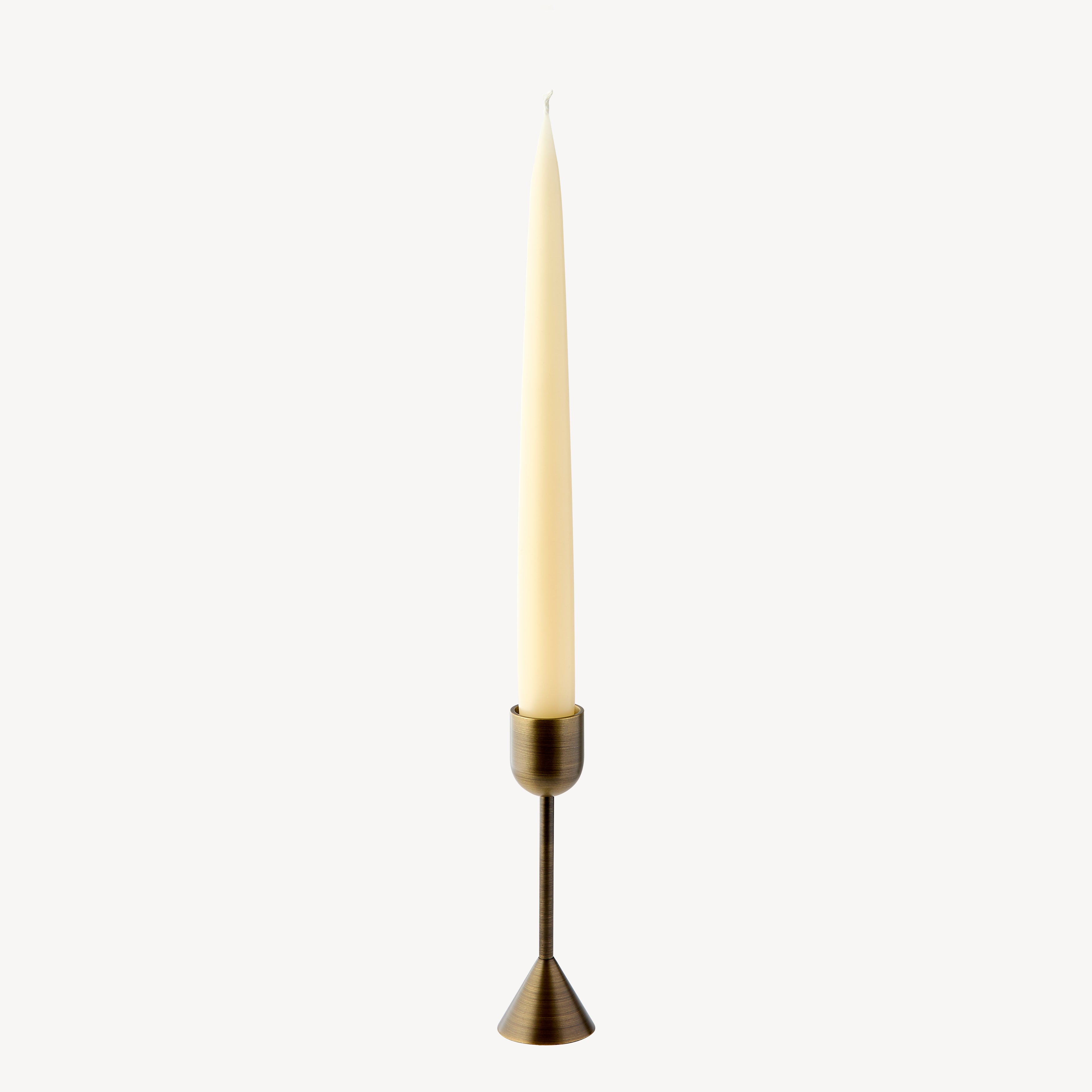 Small Reversible Totem Dinner Candlestick - Antique Brass