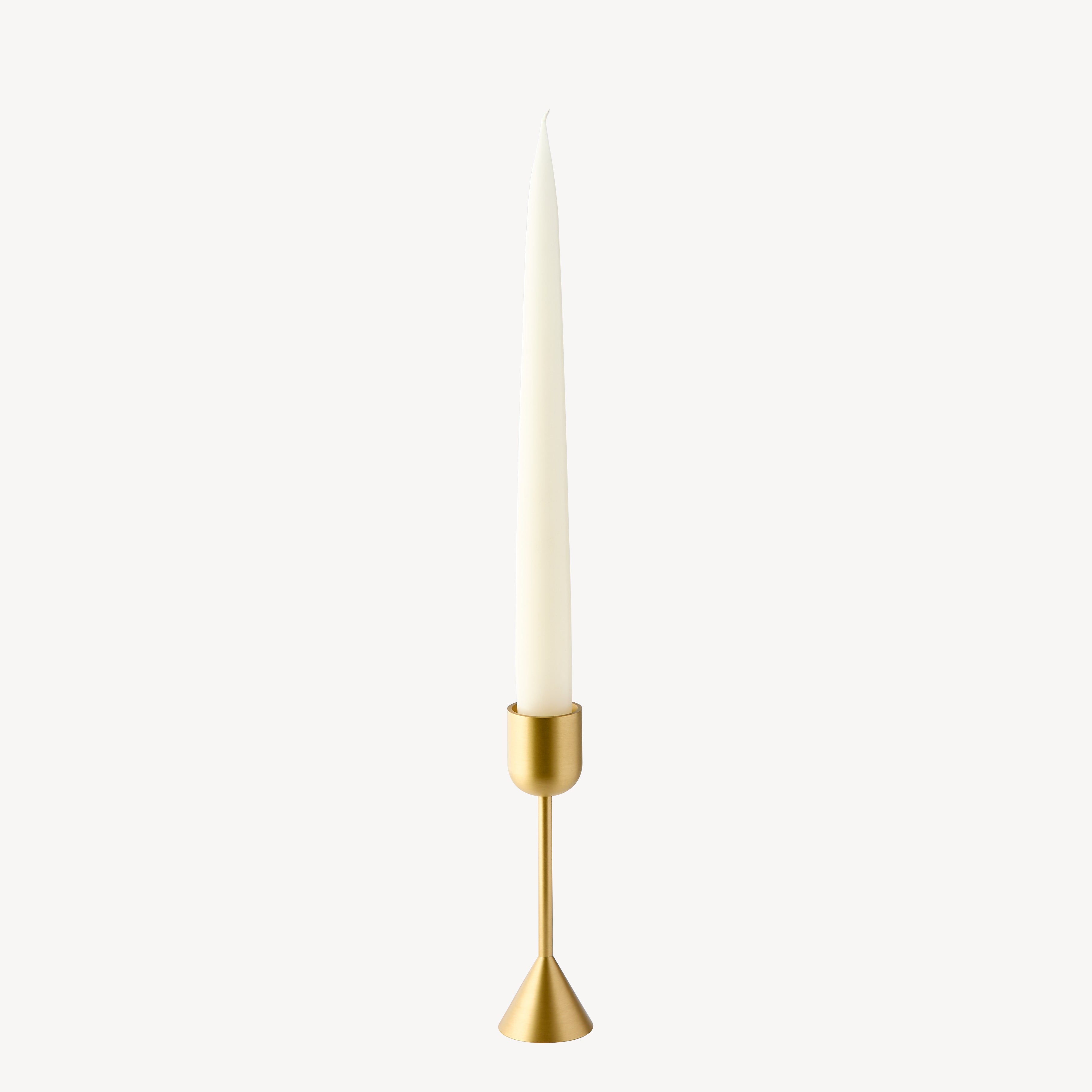 Small Reversible Totem Candlestick - Satin Brass