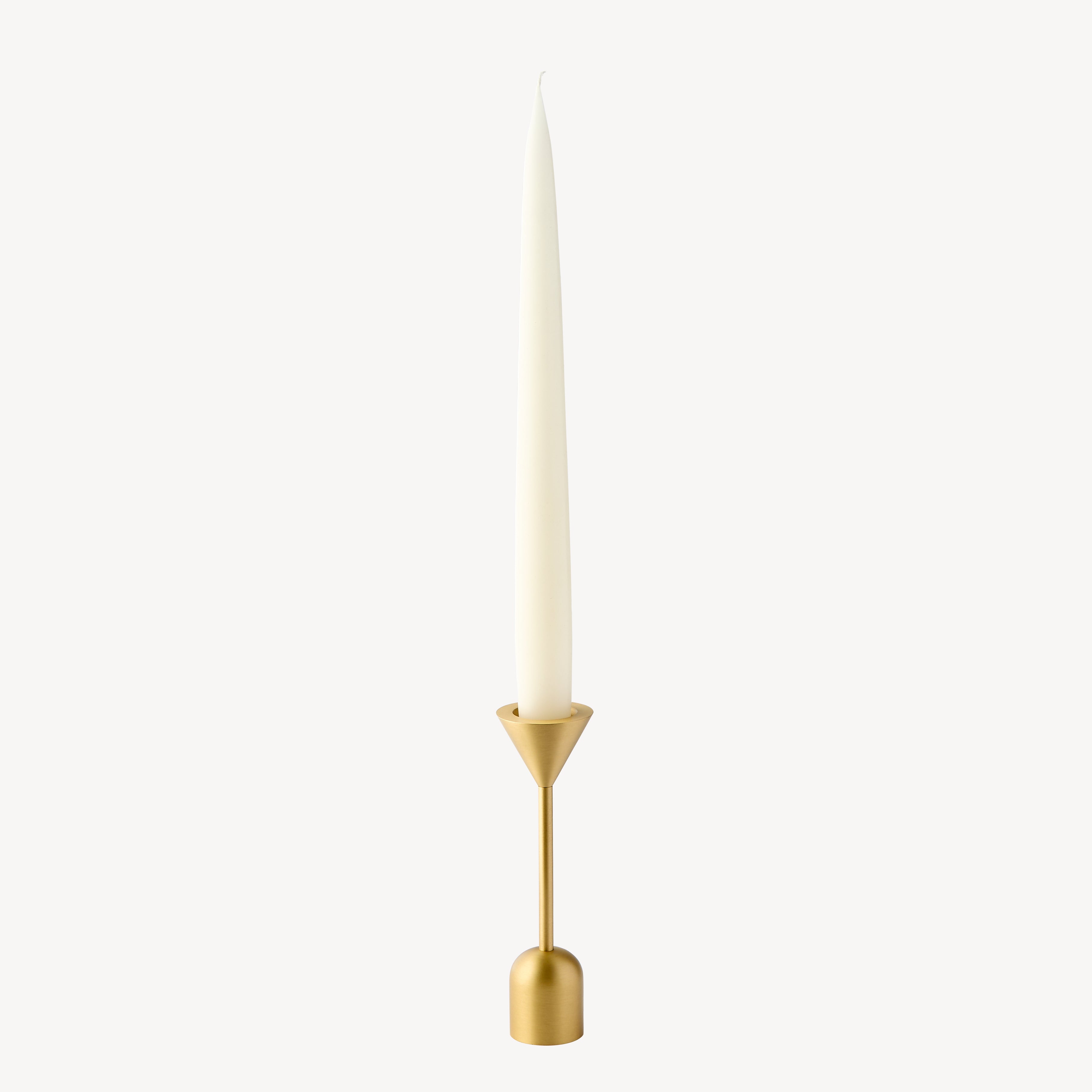 Small Reversible Totem Candlestick - Satin Brass